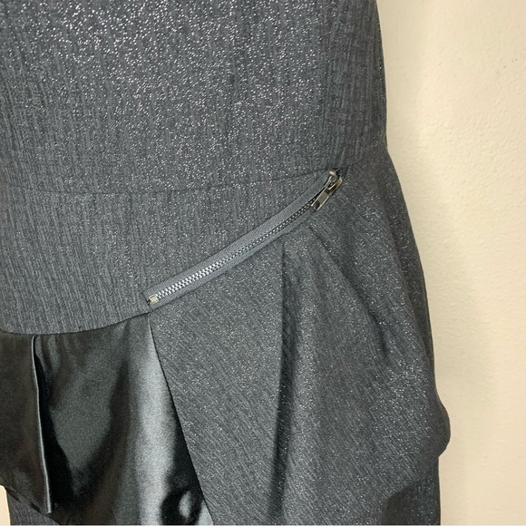 Size 4 Gianni Bini Black Shimmer Peplum Cocktail Dress Sleeveless Party Event - Picture 5 of 11